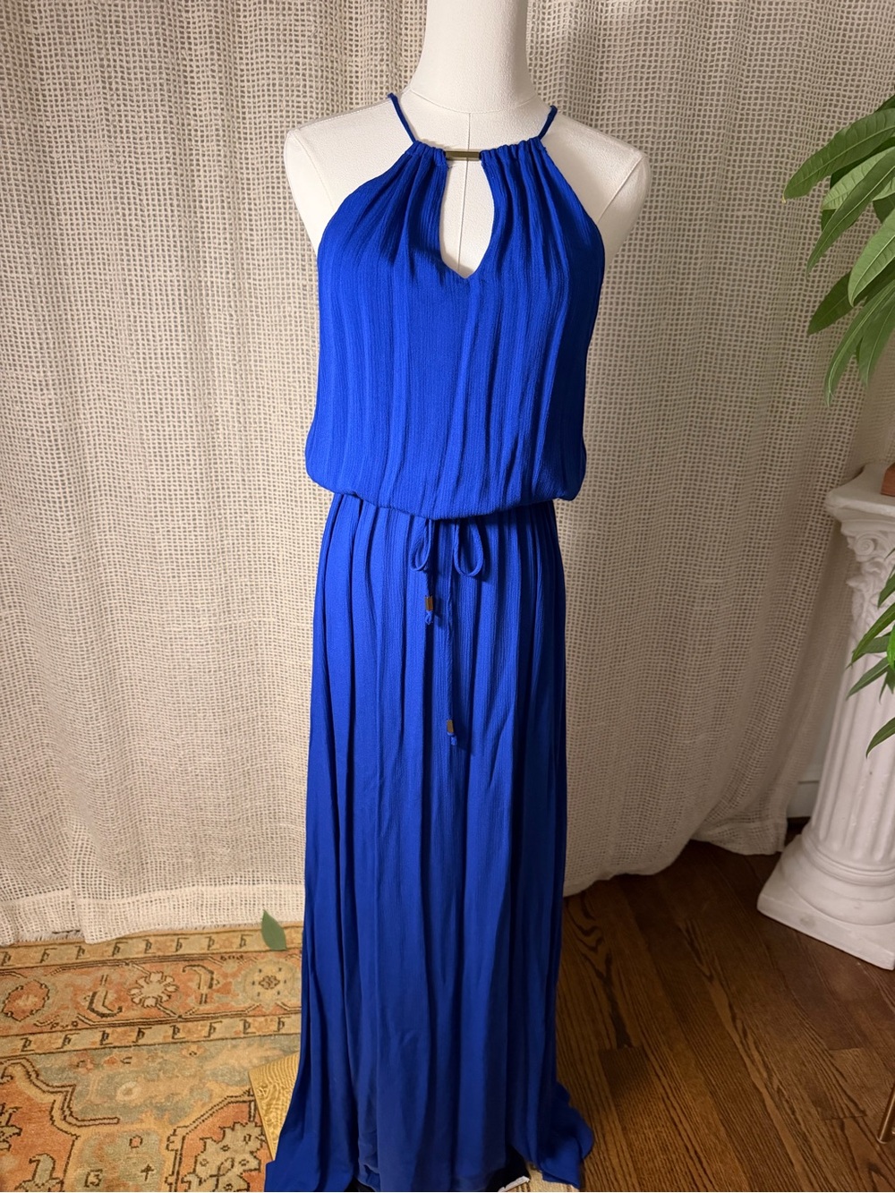 Sleeveless Halter Maxi Dress in Royal Blue